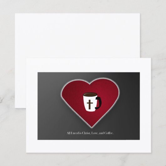 All I Need is Christ Love & Coffee Postcard by JHT Briefkaart (Voorkant / Achterkant)