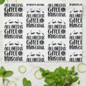 All I Need Is Coffee And Mascara Theedoek (Gevouwen)