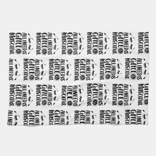 All I Need Is Coffee And Mascara Theedoek (Horizontaal)