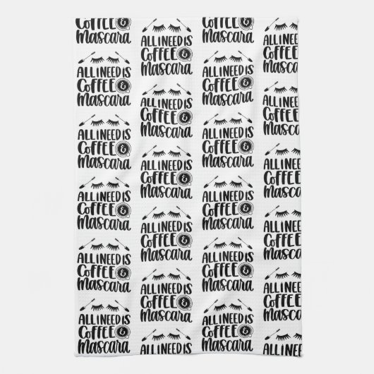 All I Need Is Coffee And Mascara Theedoek (Verticaal)