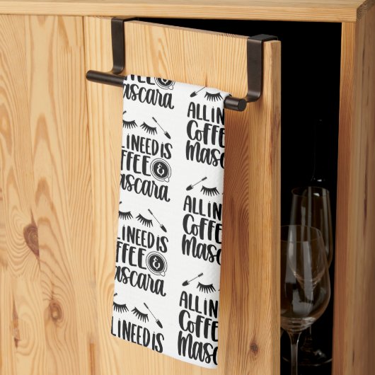 All I Need Is Coffee And Mascara Theedoek (Derde Gevouwen)