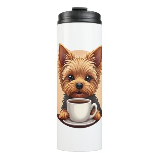 All I Need is Coffee and My Yorkie Thermosbeker (Voorkant)