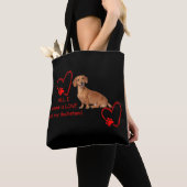 All I Need Is Love and My Dachshund Black Tote Bag (Dichtbij)