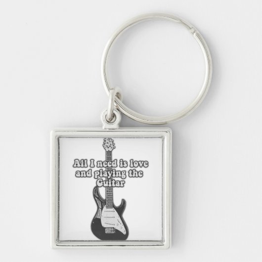 All i need is love and playing the guitar. B & W Sleutelhanger (Voorkant)