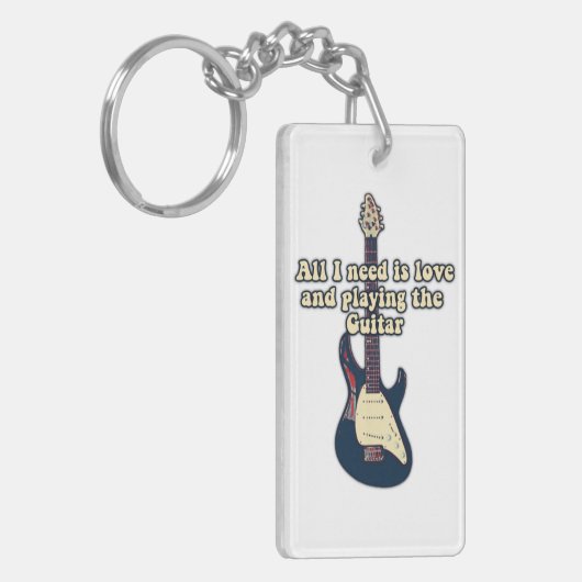 All i need is love and playing the guitar funny sleutelhanger (Voorkant Links)
