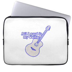 All i need is my guitar motivational words laptop sleeve