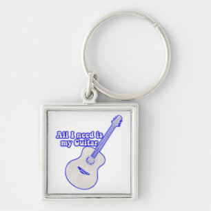 All i need is my guitar motivational words sleutelhanger