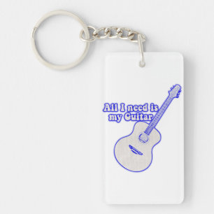 All i need is my guitar motivational words sleutelhanger