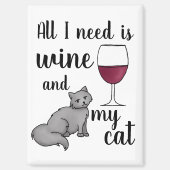 All I Need is Wine and my Cat Magneet (Voorkant)