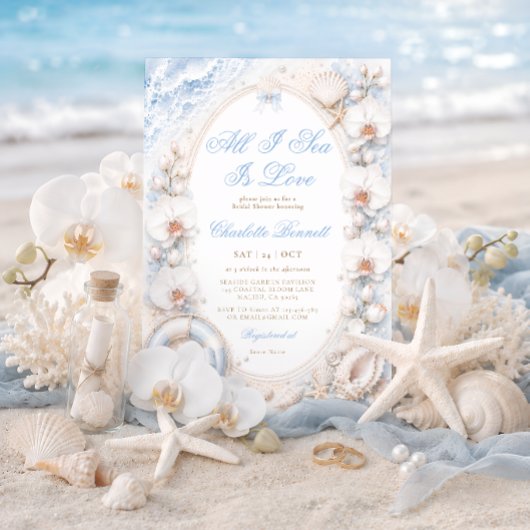 All I Sea Is Love Beach Bruiloftsborrel Kaart