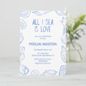 All I Sea is Love Bridal Shower Kaart (Staand voorkant)