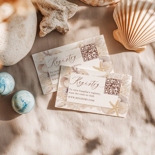 All I sea Is Love Bruiloft Uitnodiging QR-code Informatiekaartje