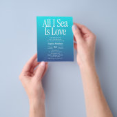 All I Sea Is Love Bruiloftsfeest Blauw Flyer (Hand)