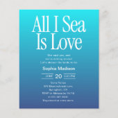 All I Sea Is Love Bruiloftsfeest Blauw Flyer (Voorkant)