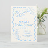 All I Sea is Love Bruiloftsfeest Kaart (Staand voorkant)