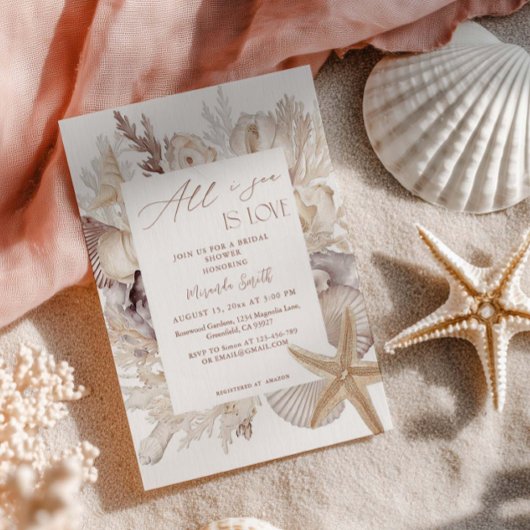 All I Sea Is Love Coastal Bridal Shower Kaart