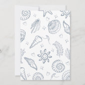 All I Sea is Love Dusty Blue Seashells Doodles  Kaart (Achterkant)