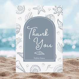 All I Sea is Love Dusty Blue Thank You Card Bedankkaart