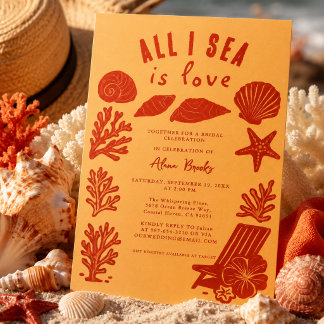 All I Sea Is Love Kust Boho Koraal Kunst Kaart