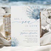 All I Sea Is Love Kust Bruiloftsborrel Uitnodiging