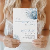 All I Sea Is Love Kust Bruiloftsborrel Uitnodiging