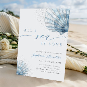 All I Sea Is Love Kust Bruiloftsborrel Uitnodiging