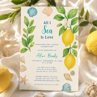 All I Sea Is Love Kust Lemon Gele Kunst Kaart