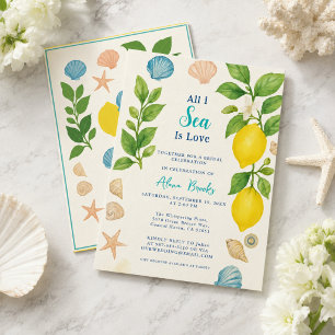 All I Sea Is Love Kust Lemon Gele Kunst Kaart