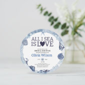 All I Sea Is Love Nautical Bridal Shower Seashell Kaart (Staand voorkant)