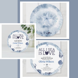 All I Sea Is Love Nautical Bridal Shower Seashell Kaart
