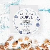 All I Sea Is Love Nautical Bridal Shower Seashell Kaart