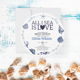 All I Sea Is Love Nautical Bridal Shower Seashell Kaart