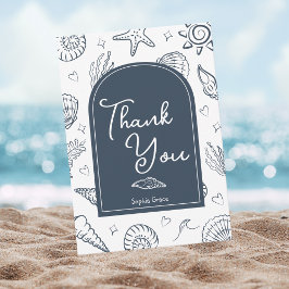 All I Sea is Love Navy Blue Thank You Card Bedankkaart