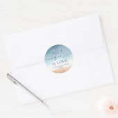 All I Sea Is Love Oceaan Strand Bruidsfeest Ronde Sticker (Envelop)