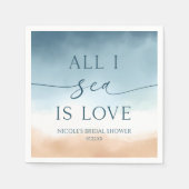 All I Sea Is Love Oceaan Strand Bruidsfeest Servet (Voorkant)