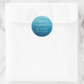 All I Sea Is Love Oceaan Strand Bruiloft Ronde Sticker (Tas)