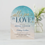 All I Sea Is Love Ocean Bruiloft Uitnodiging (Staand voorkant)