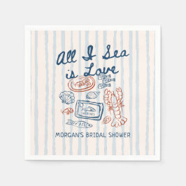 All I Sea is Love Seafood Bridal Shower Servet