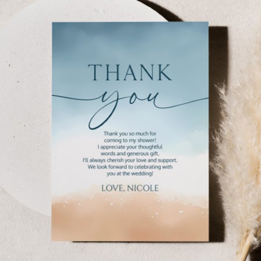 All I See Is Love Oceaan Strand Bruidsfeest Bedankkaart