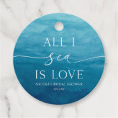 All I See Is Love Ocean Beach Sea Bruids Shower Bedankjes Labels (Voorkant)