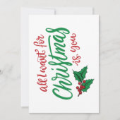 All I want for Christmas Feestdagenkaart (Voorkant)