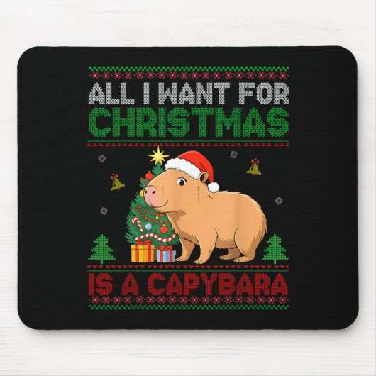 All I Want For Christmas Is A Capybara Ugly Sweate Muismat (Voorkant)