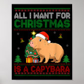 All I Want For Christmas Is A Capybara Ugly Sweate Poster (Voorkant)