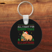 All I Want For Christmas Is A Capybara Ugly Sweate Sleutelhanger (Voorkant)