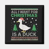 All I Want For Christmas Is A Duck Ugly Christmas Magneet (Voorkant)