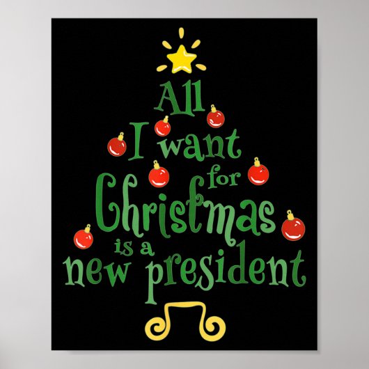 All I Want For Christmas Is A New President Funny Poster (Voorkant)