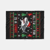 All-i-want-for Christmas Is A Shark, Funny Shark C Fleece Deken (Voorkant (Horizontaal))
