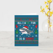 All-i-want-for Christmas Is A Shark, Funny Shark C Kaart (Gele Bloem)