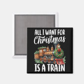 All I Want For Christmas Is A Steam Train Locomoti Magneet (Voorkant / Achterkant)