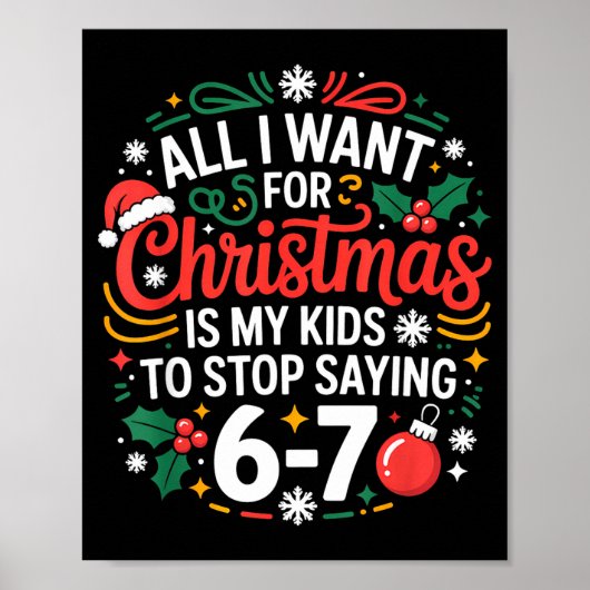 All I Want For Christmas Is My Kids To Stop Saying Poster (Voorkant)